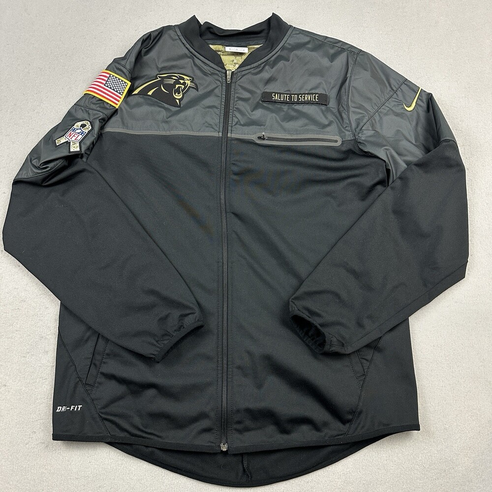 Carolina Panthers Jacket Men Medium Nike On Field Salute To Service Flag Ribbon